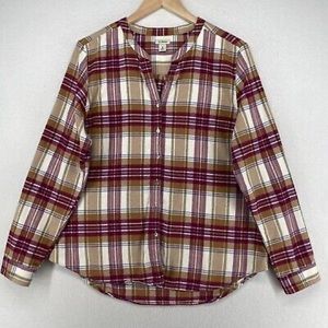 LL Bean Split Neck Flannel